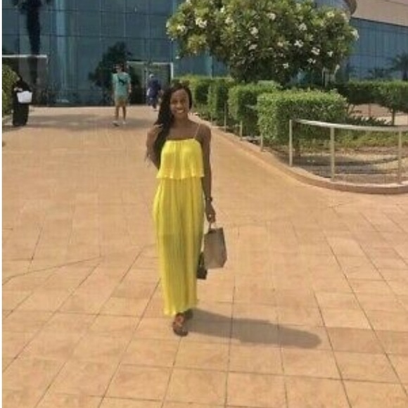 Zara Pants & Jumpsuits Zara Yellow Pleated Jumpsuit Poshmark